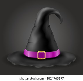 magic witch hat vector illustration isolated on black background