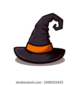 magic witch hat wizard cartoon vector illustration template design