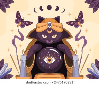 Magia y brujería en estilo dibujado a mano