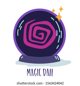 Magic witchcraft element - Magic ball with sparkles. Vector
