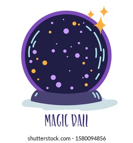 Magic witchcraft element - Magic ball with sparkles. Vector
