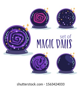 Magic witchcraft element - Set of Magic ball. Vector