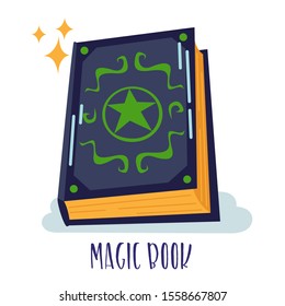 Magic witchcraft element - Magic spell book. Vector