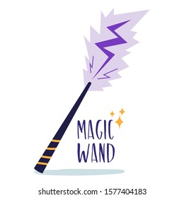 Magic witchcraft element - Magic wand, super power. Vector