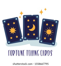 Magic witchcraft elements Fortune telling cards. Vector