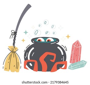 Magische Hexerei esoterische okkulte einzelne Design-Element-Konzept Illustration