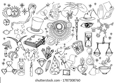 Various Tattoo Element Doodle Isolated On Stock Vector (Royalty Free ...