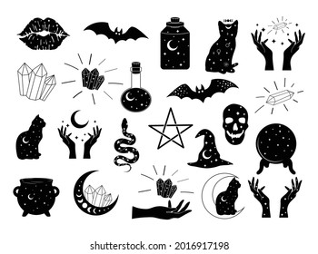 Magic Witchcraft Vector Set, Celestial Witch Bundle