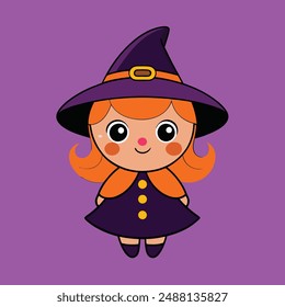 Magic Witches Halloween Vector Illustration.