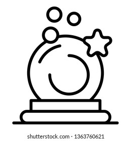 Magic wizard ball icon. Outline magic wizard ball vector icon for web design isolated on white background