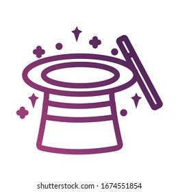 magic wizard hat line degradient style icon vector illustration design