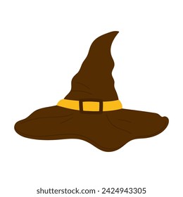 Magic wizard hat. Witchcraft accessories, fortune teller inventory cartoon vector illustration