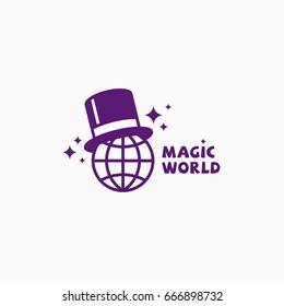 Magic world logo template design. Vector illustration.