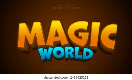 Magic worlds 3d editable text effect style theme, halloween text effect style