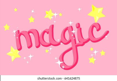 Magic written words vector illustration. 