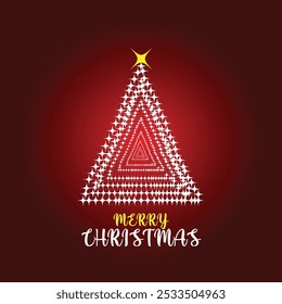 Magic Xmas tree made from blue lights on dark background