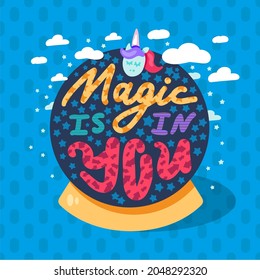 Magic in you inspiration wisdom quote text vector