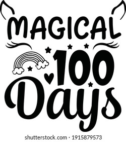 Magical 100 días, archivo vector escolar