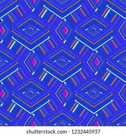 Magical abstract background multicolored cube geometric pattern seamless.