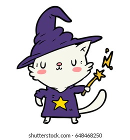 magical amazing cartoon cat wizard