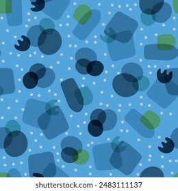 Magical Atmosphere Abstract texture  Seamless Vector Illustration pattern background isolated on blue backdrop. design for use all over fabric print wrapping paper and others. 