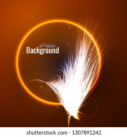 Magical background of bright lines glowing abstract cover vector illustration. Place for text circular banner.