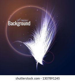 Magical background of bright lines glowing abstract cover vector illustration. Place for text circular banner.