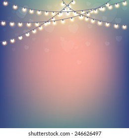Magical background with colorful bokeh. Blurred background with lights. Stylish backdrop for you text