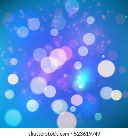 Magical background with colorful bokeh. Vector