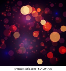 Magical background with colorful bokeh. Vector