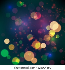 Magical background with colorful bokeh. Vector