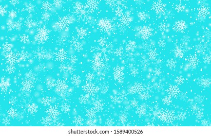 Magical background. Winter snow. Vector illustration. Snowfall sky. Christmas background. Falling snow.