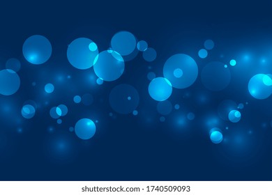 magical blue bokeh shimmer lights background design