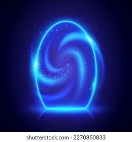 Magical Blue Portal With Blurry Vortex