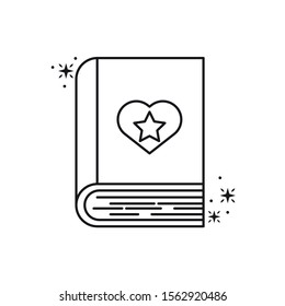 magical book fantasy line design vector illustration