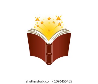 Magical Book Logo Isolated White Background Stock Vector (Royalty Free ...