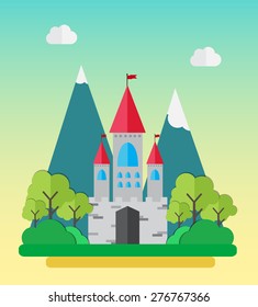 Magical castle vector