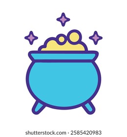 A magical cauldron icon illustration