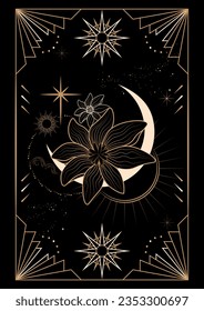Magical Celestial Interstellar Frame Illustration