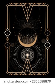 Magical Celestial Interstellar Frame Illustration