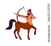 Magical creatures set. Mythological creature - centaur. Flat style vector illustration isolated on white background