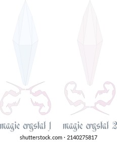 Magical crystal. Abstract gem on a stand. Vector