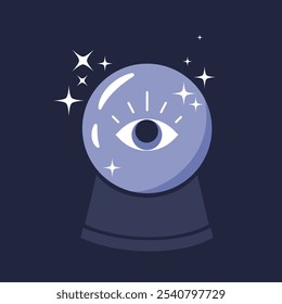 Bola de cristal mágica con el ojo