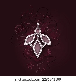 Cristal Mágico, Elemento Deco. Objeto estético no coloreado. Concepto De Resumen Futurista. Fondo texturizado de fantasía. Ilustración del vector 3d
