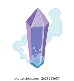 Magical crystal, Halloween. Flat vector, clipart illustration isolated on white background.