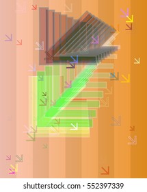 magical dream beside movement, navigation vector background in stylish confusion