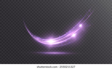 Magical dynamic swirl effect with purple shimmer for web design and fabulous user interface. Bright Twirl. Vector