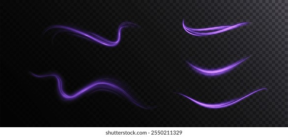 Magical dynamic swirl effect with purple shimmer for web design and fabulous user interface. Bright Twirl. Vector