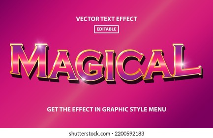 Magical editable text effect template - 3D lettering in purple color with wizard style