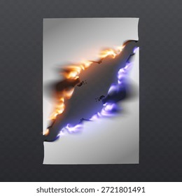 The magical effect of burning paper and smoke.